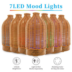 Victoria Aroma diffuser shows seven LED color options for mood lighting.