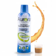 Vida Lifescience Aurora bottle label highlights liposomal CoQ10 and PQQ for energy support