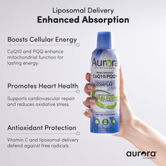Vida Lifescience Aurora PQQ bottle emphasizes mitochondrial support and energy potential
