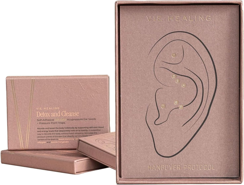 Vie Healing 24k gold ear seed kit pack for easy at-home use.