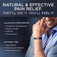 Sleek titanium bracelet worn on wrist for formal and casual looks.