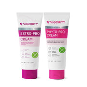 Vigority Estro-Pro bottle closeup showing plant based daily comfort