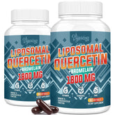 Vigorizar Liposomal Quercetin Phytosome softgels bottle showcases high-absorption formula for daily immune support.