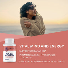 Vimergy GABA with Magnesium capsules close-up for daily calm.
