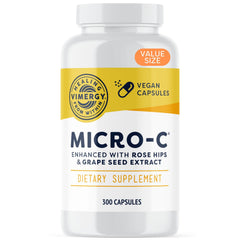 Vimergy Micro-C bottle front with label, showcasing premium high-potency vitamin C on the go