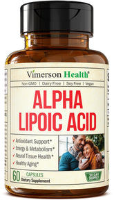 Vimerson Health Alpha Lipoic Acid 650mg bottle for daily antioxidant support