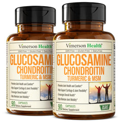 Vimerson Health Glucosamine Chondroitin MSM bottle promoting daily joint support.