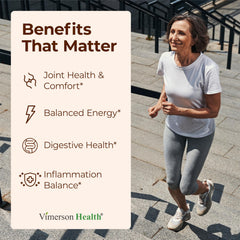 Vimerson Health Moringa Turmeric capsules being poured for easy daily use.