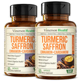 Vimerson Health saffron supplements bottle front showing mood and eye support.