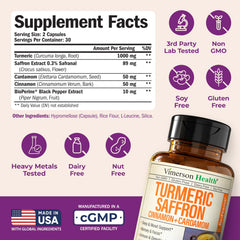 Vimerson Health saffron threads close-up highlighting natural color.