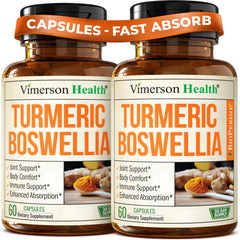 Vimerson Health turmeric-curcumin bottle for joint support.