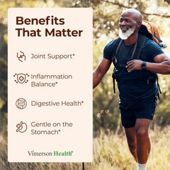 Vimerson Health turmeric-curcumin capsules close-up shows high potency.
