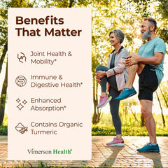 Vimerson Health Turmeric Curcumin capsules ready for daily joint support.