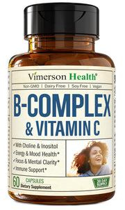 Vimerson Health Vitamin B Complex bottle ready for daily energy and mood support.