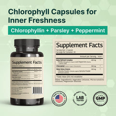 VINATURA chlorophyll pills packaging highlighting plant-based odor control benefits.