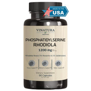 VINATURA PhosphatidylSerine bottle front showing 90-day supply for brain support.