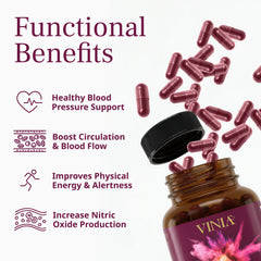 VINIA capsules on a spoon demonstrating stimulant-free energy potential.