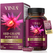 VINIA bottle front label highlighting Piceid Resveratrol for circulation support.