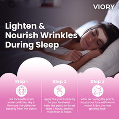 VIORY Forehead Patches applied on forehead to smooth fine lines during sleep