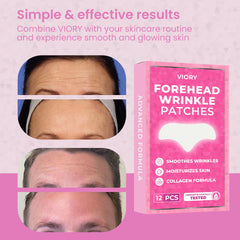 VIORY Forehead Patches ingredients include aloe, collagen, vitamin E, and hyaluronic acid