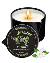 VIPwax jasmine massage candle melts into oil for a soothing massage