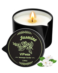 VIPwax jasmine massage candle melts into oil for a soothing massage