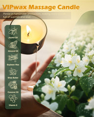 VIPwax soy massage candle pours warm oil for skin hydration