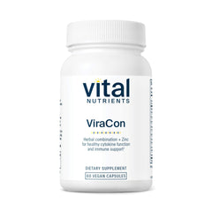 Vital Nutrients ViraCon bottle front highlighting vegan immune support formula for daily resilience.