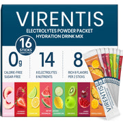 VIRENTIS electrolytes lemon lime packet for quick hydration on the go