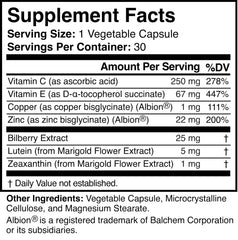 Visigard ingredient blend showcasing natural botanicals for eye health.