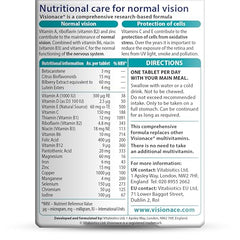 Visionace Original tablets close-up showing essential eye nutrients.