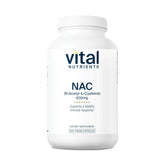 Vital Nutrients NAC 600mg bottle front highlighting vegan formula for daily support