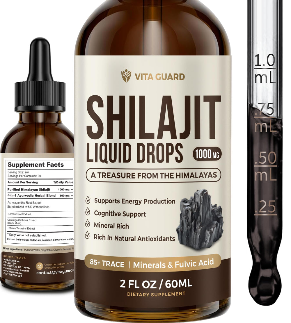 Vita Guard Shilajit bottle for daily energy support.