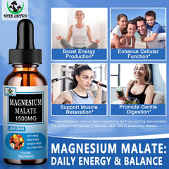 Close-up of Vita Letuo Magnesium Malate Liquid Drops dropper delivering 1500 mg