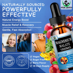 Pouring Vita Letuo Magnesium Malate Liquid Drops into a glass