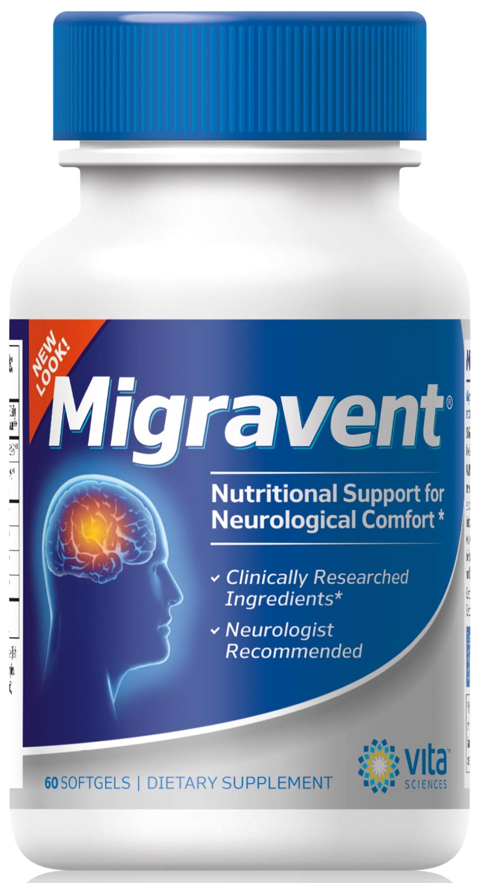 Vita Sciences Migravent bottle with capsules ready for daily brain and circulatory wellness