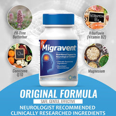 Migravent capsule close-up highlighting the advanced nutritional formula