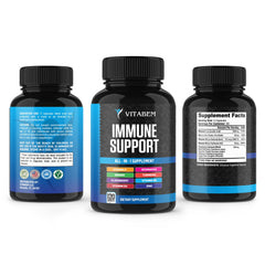 Vitabem 8-in-1 immune gummy packaging front highlighting vitamin D3 and zinc.