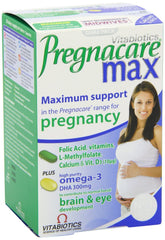 Vitabiotics Pregnacare Max duo-pack for comprehensive prenatal nutrition.