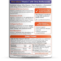 Vitabiotics Ultra Vitamin C label front highlighting easy dosing.