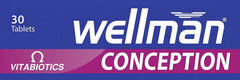 Wellman Conception tablets close-up emphasizes zinc and antioxidants.