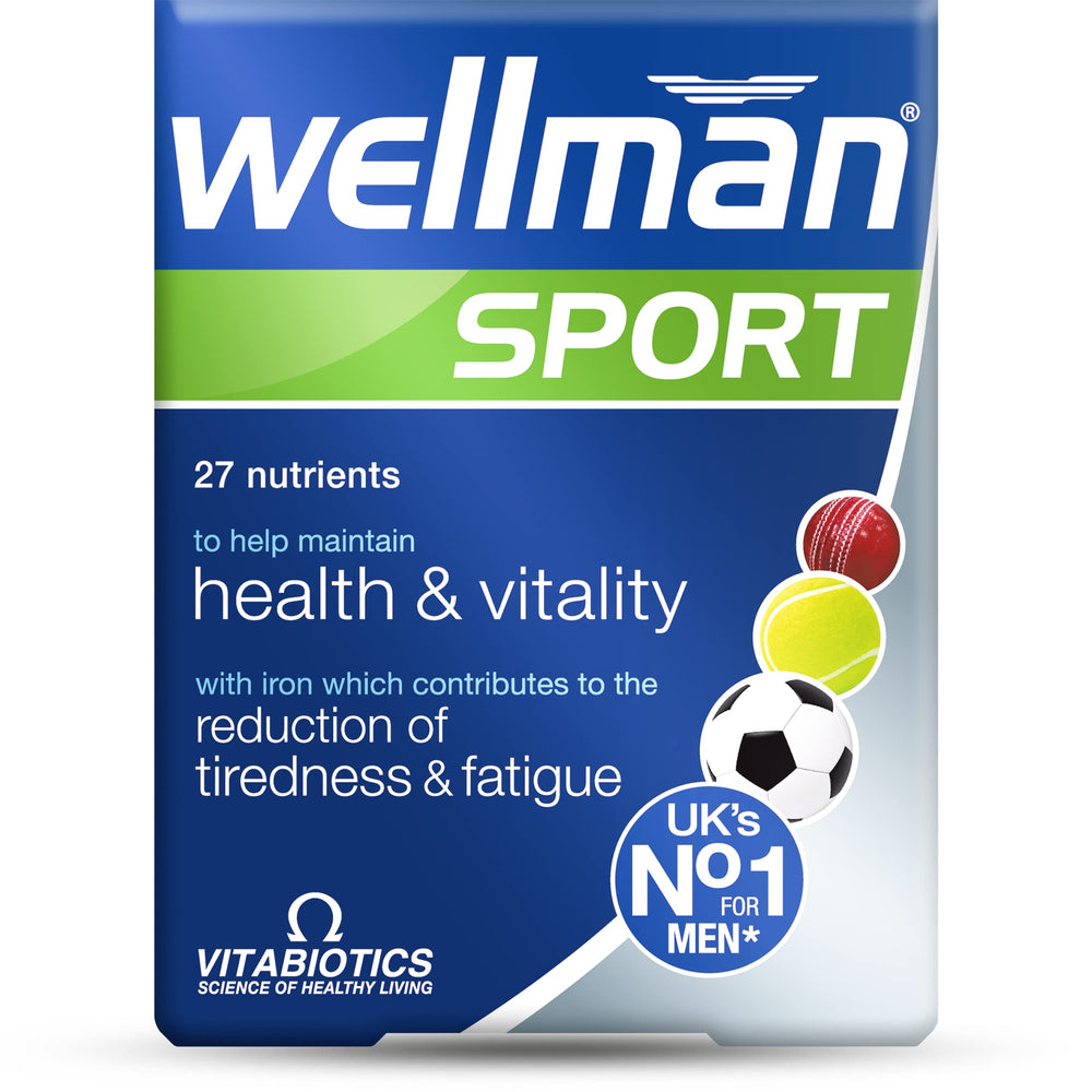 Vitabiotics Wellman Sport box shown for everyday active use.