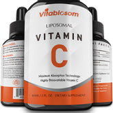 Vitablosom Liposomal Vitamin C bottle pour for easy daily dosing and immune support.