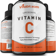 Vitablosom Liposomal Vitamin C bottle pour for easy daily dosing and immune support.