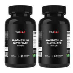 Vitabod Magnesium Glycinate tablets close-up showing smooth, chelated form