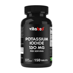 Vitabod Potassium Iodide bottle front showing 130 mg per serving for daily use.