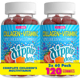 Vital+Boon Dippin' Dots collagen vitamin C gummies Strawberry Sunset Creme bottle front for skin and immune support