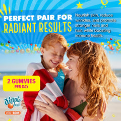 Vital+Boon Dippin' Dots label highlights strawberry sunset creme and natural colorants.
