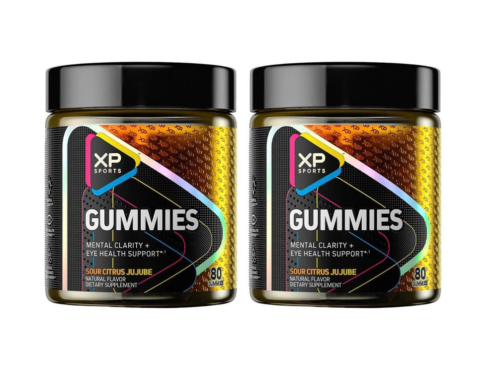 VitaBoost Performance Sports Gummies bottle front highlights focus and eye health