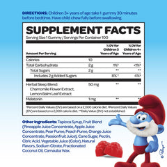 VITABURST Smurfs Gummies bottle side view for kids, easy-to-swallow chewable